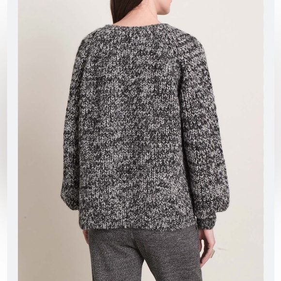 NWT Eleven Six Tess Alpaca Sweater Chunky Knit Salt Pepper Black White Sz M L - Picture 2 of 14